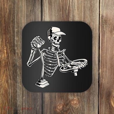Skeleton Truck Driver Funny Big Trucking Trucker Coaster