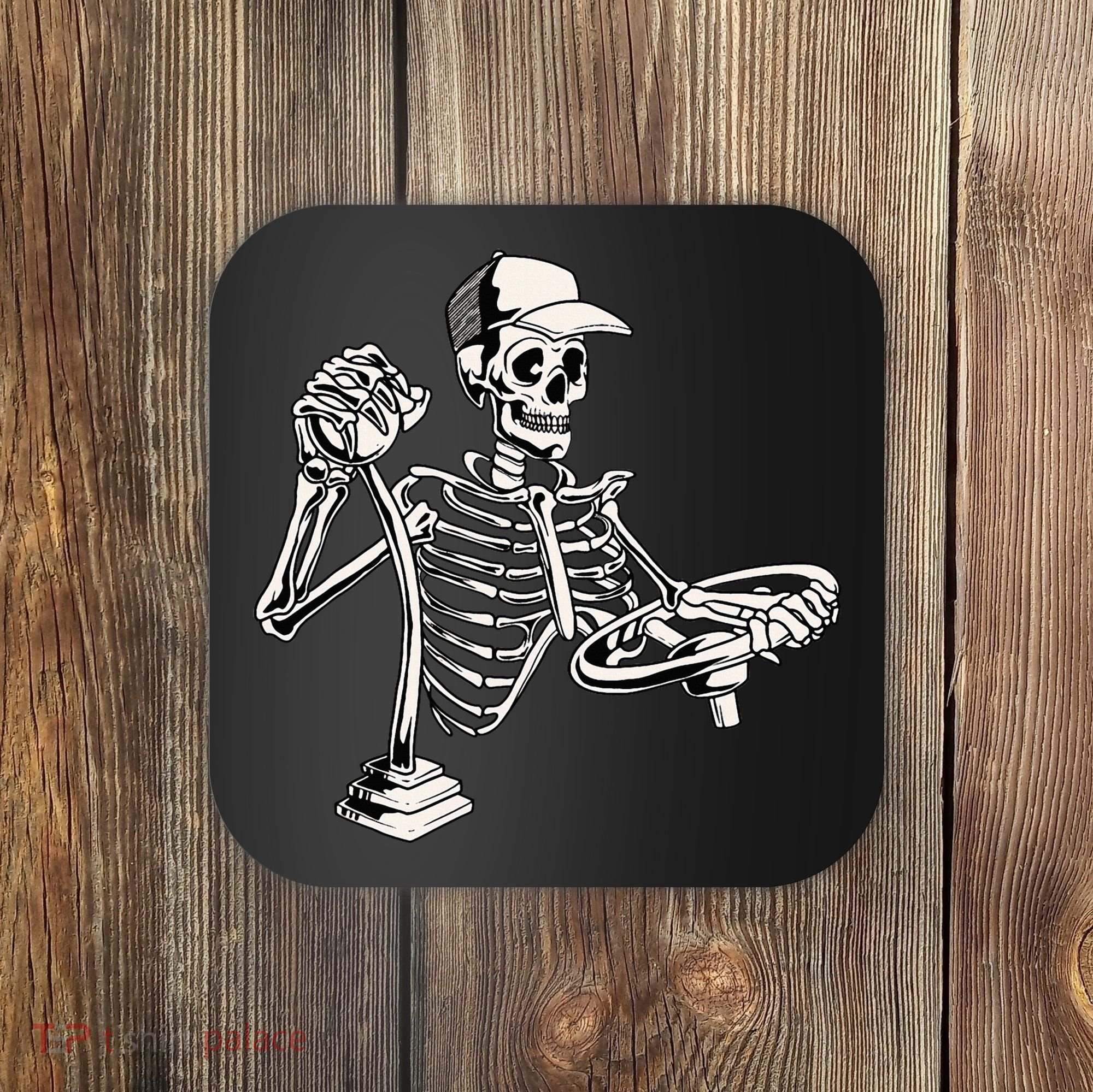Skeleton Truck Driver Funny Big Trucking Trucker Coaster