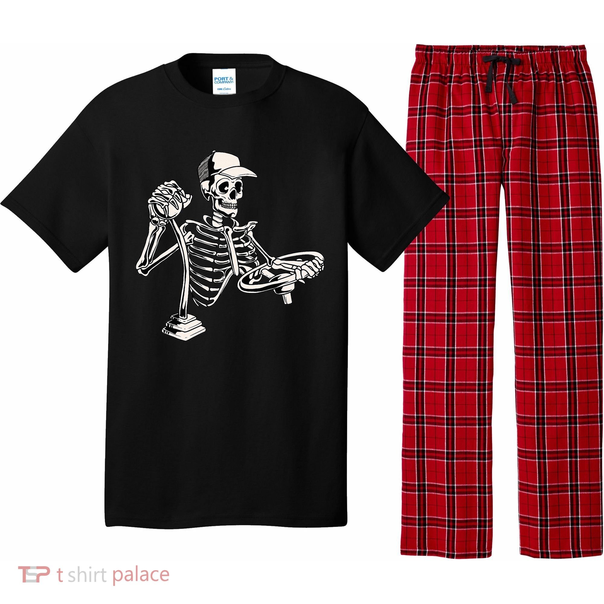 Skeleton Truck Driver Funny Big Trucking Trucker Pajama Set