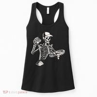 Skeleton Truck Driver Funny Big Trucking Trucker Women's Tank Top thumb 0