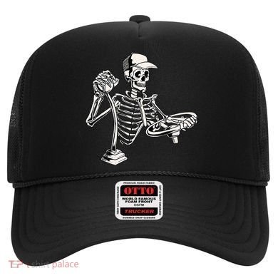 Skeleton Truck Driver Funny Big Trucking Trucker Hat