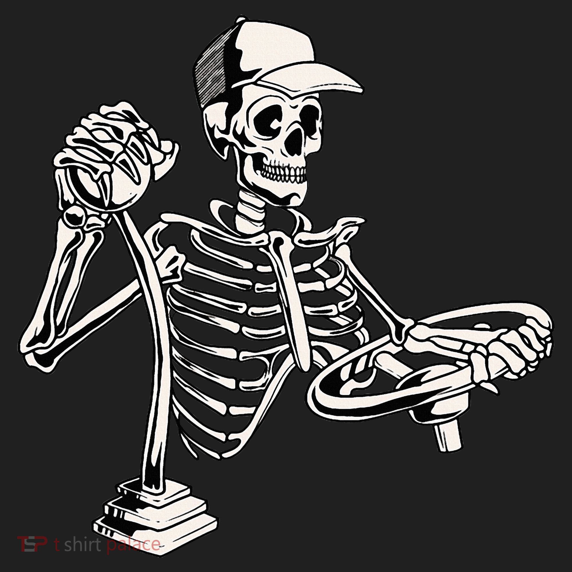 Skeleton Truck Driver Funny Big Trucking Trucker Hat