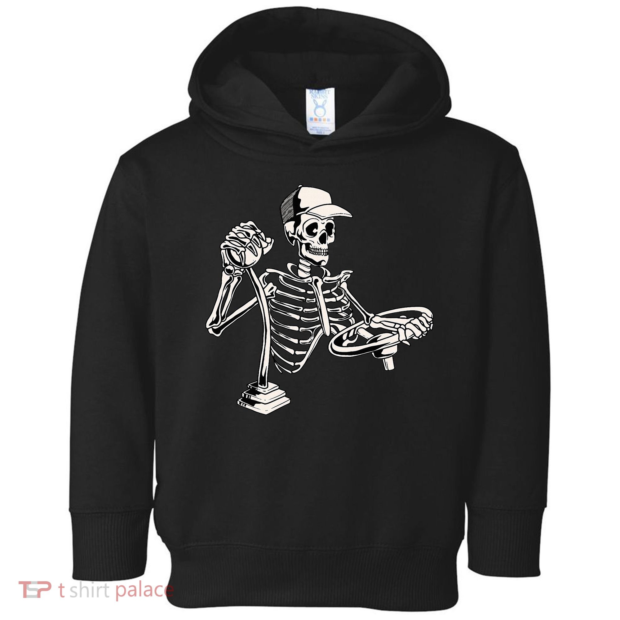 Skeleton Truck Driver Funny Big Trucking Trucker Toddler Hoodie