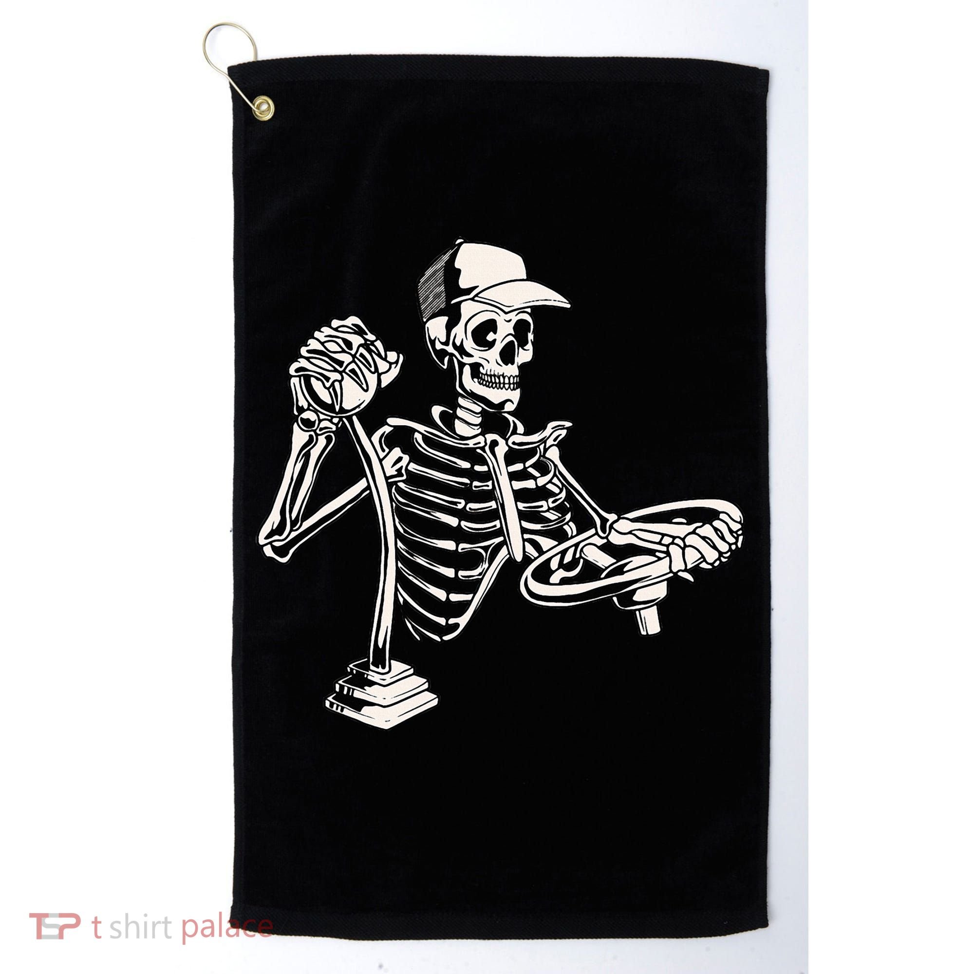 Skeleton Truck Driver Funny Big Trucking Trucker Golf Towel