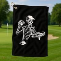 Skeleton Truck Driver Funny Big Trucking Trucker Golf Towel thumb 1