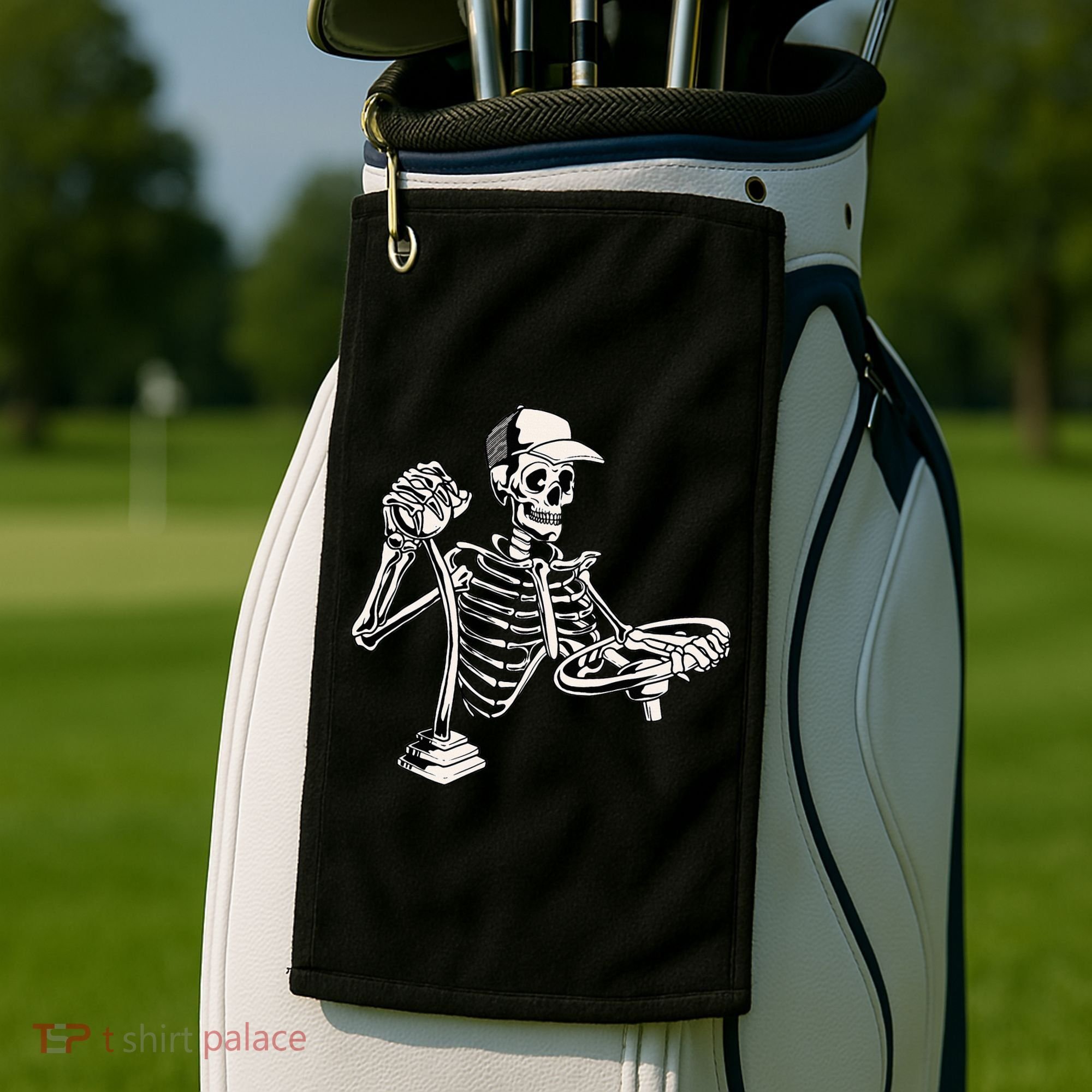 Skeleton Truck Driver Funny Big Trucking Trucker Golf Towel