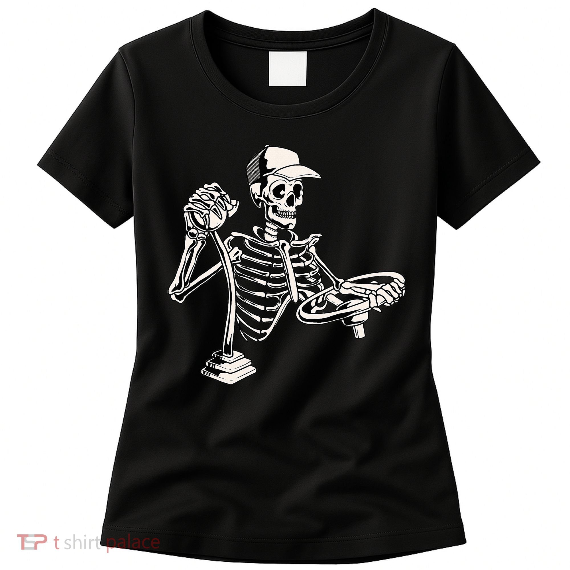 Skeleton Truck Driver Funny Big Trucking Trucker Women's T-Shirt