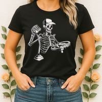 Skeleton Truck Driver Funny Big Trucking Trucker Women's T-Shirt thumb 2