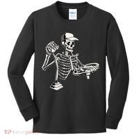 Skeleton Truck Driver Funny Big Trucking Trucker Kids Long Sleeve Shirt thumb 0