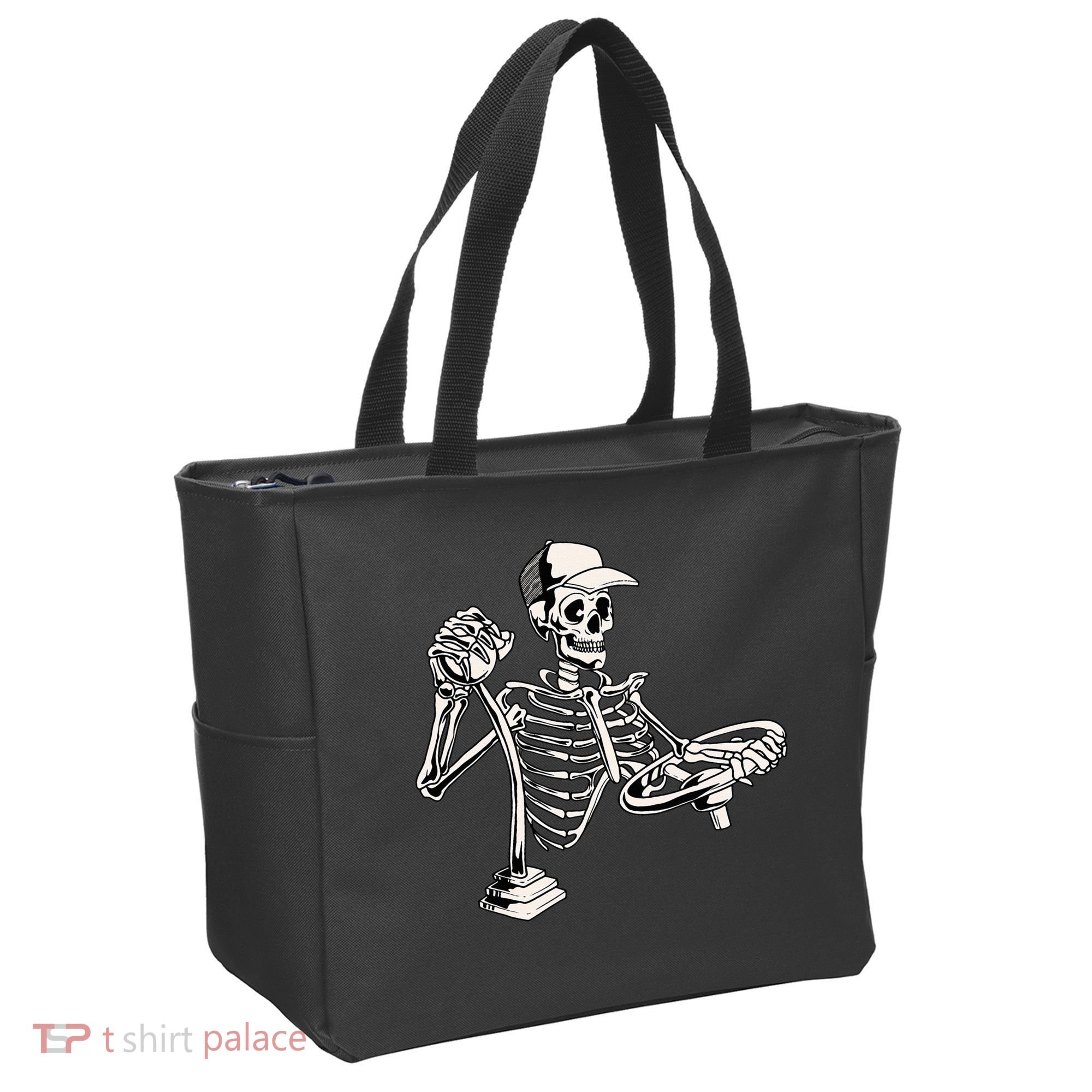 Skeleton Truck Driver Funny Big Trucking Trucker Tote Bag