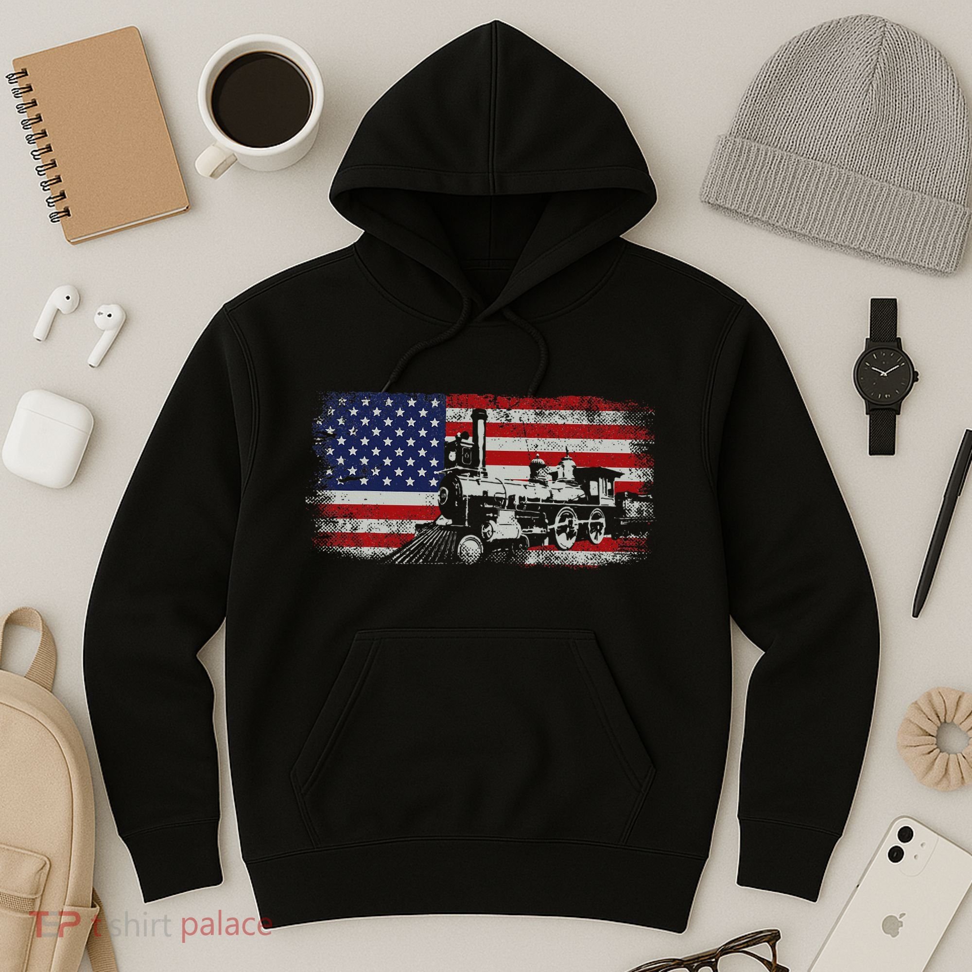 Steam Train Driver Trainspotting Locomotive Hoodie
