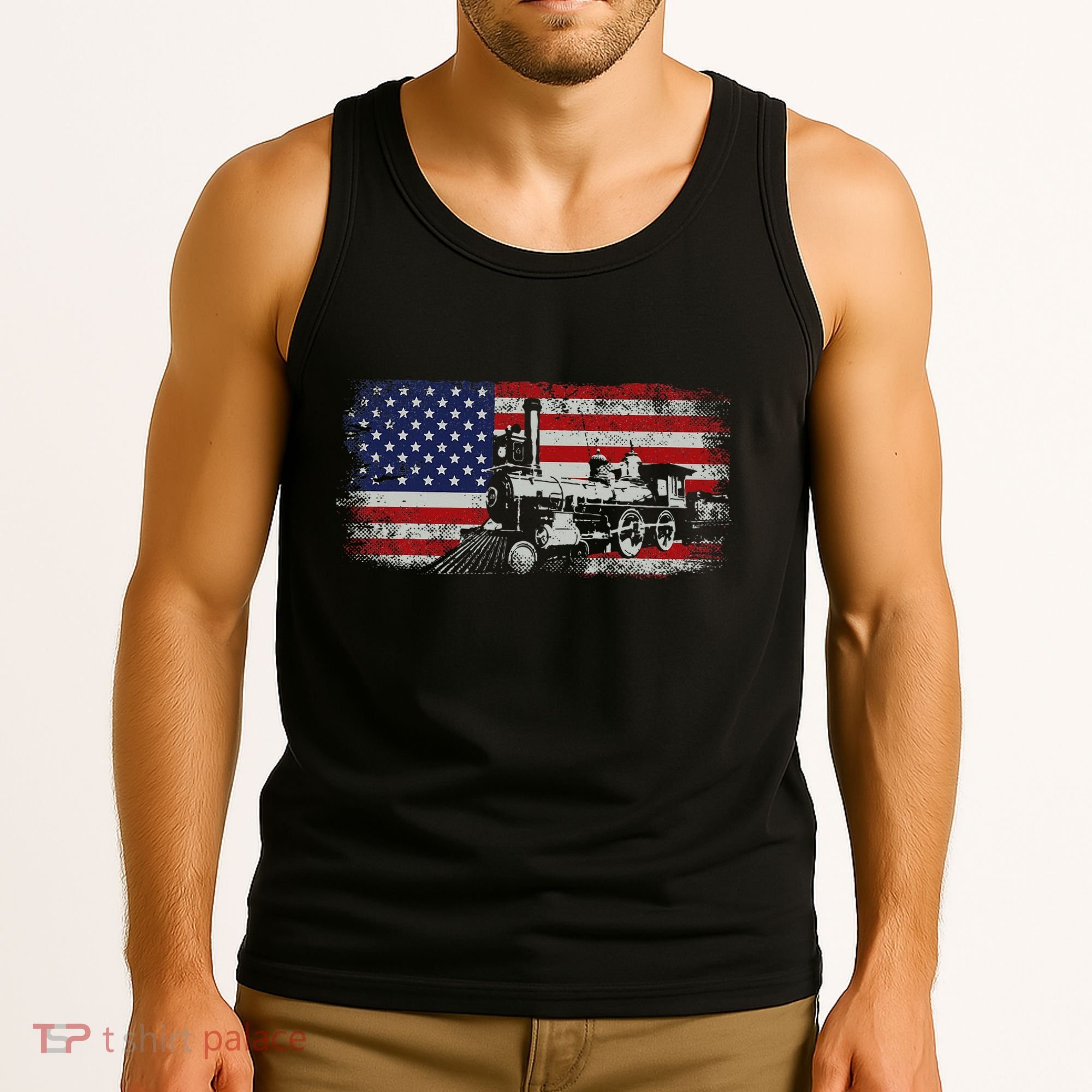 Steam Train Driver Trainspotting Locomotive Tank Top