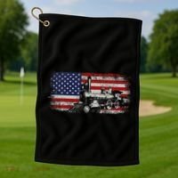 Steam Train Driver Trainspotting Locomotive Golf Towel thumb 1