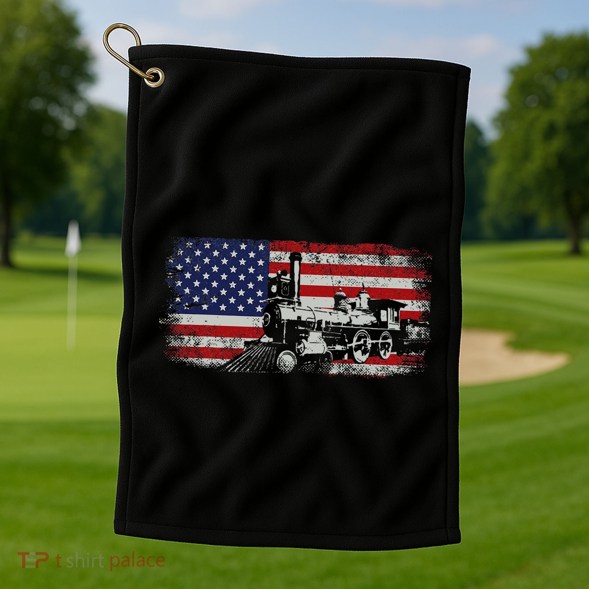 Steam Train Driver Trainspotting Locomotive Golf Towel