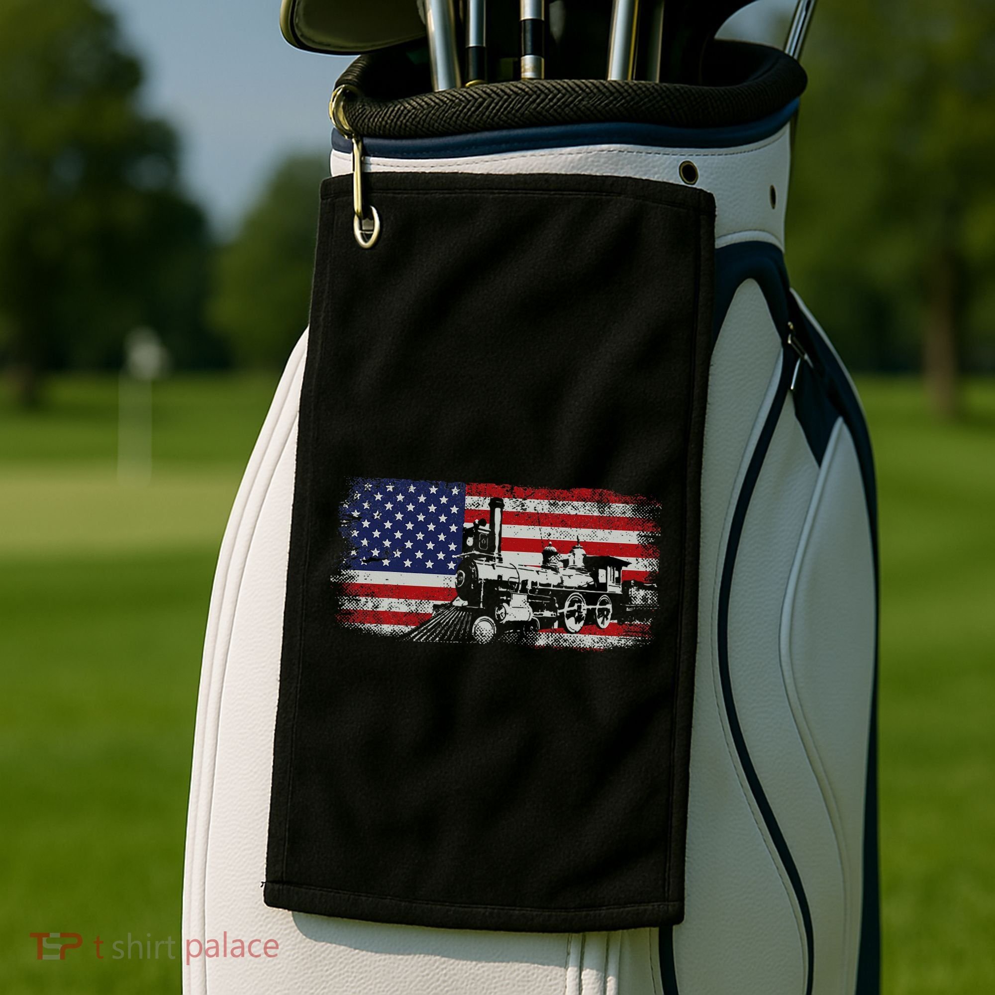 Steam Train Driver Trainspotting Locomotive Golf Towel