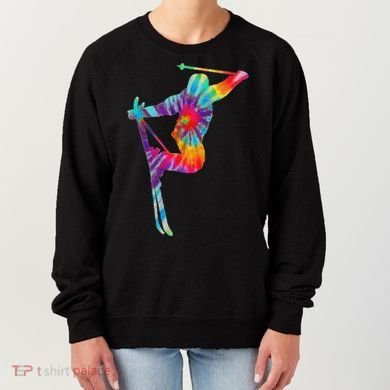 Ski Tie Dye Vintage Retro Skiing Skier Women's Sweatshirt