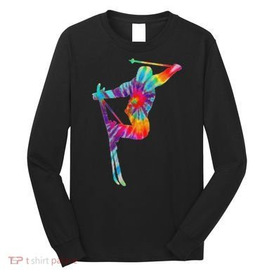 Ski Tie Dye Vintage Retro Skiing Skier Long Sleeve Shirt