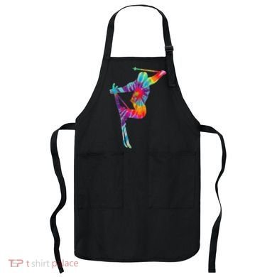 Ski Tie Dye Vintage Retro Skiing Skier Apron