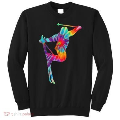 Ski Tie Dye Vintage Retro Skiing Skier Sweatshirt