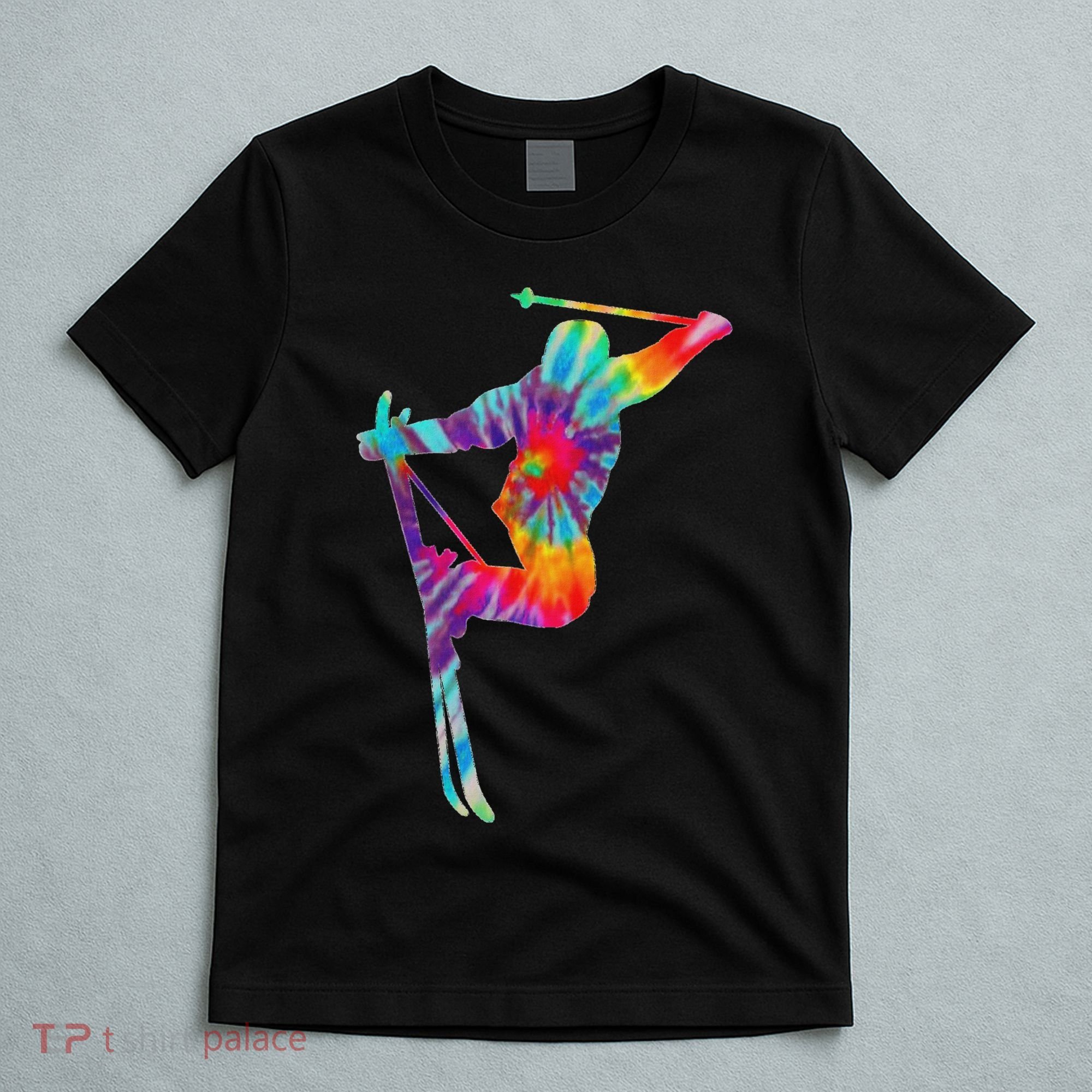 Ski Tie Dye Vintage Retro Skiing Skier T-Shirt