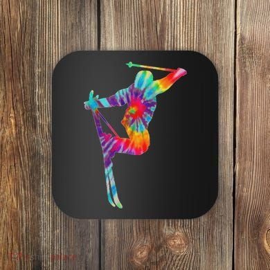 Ski Tie Dye Vintage Retro Skiing Skier Coaster