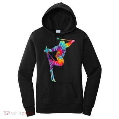 Ski Tie Dye Vintage Retro Skiing Skier Women's Hoodie