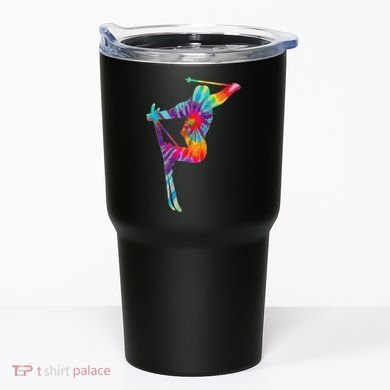 Ski Tie Dye Vintage Retro Skiing Skier Tumbler