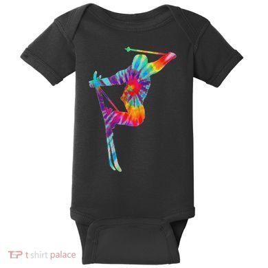 Ski Tie Dye Vintage Retro Skiing Skier Baby Bodysuit