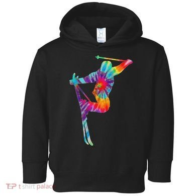 Ski Tie Dye Vintage Retro Skiing Skier Toddler Hoodie