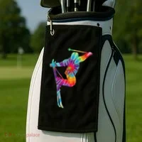 Ski Tie Dye Vintage Retro Skiing Skier Golf Towel thumb 2