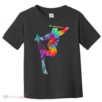 Ski Tie Dye Vintage Retro Skiing Skier Toddler T-Shirt