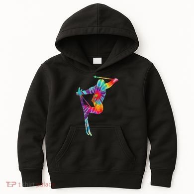 Ski Tie Dye Vintage Retro Skiing Skier Kids Hoodie