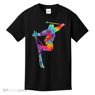 Ski Tie Dye Vintage Retro Skiing Skier Kids T-Shirt