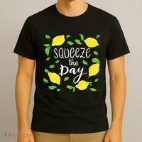 Squeeze The Day Lemons Quote T-Shirt thumb 3