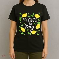 Squeeze The Day Lemons Quote T-Shirt thumb 4