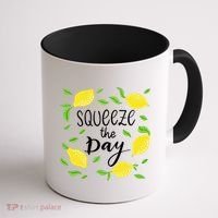 Squeeze The Day Lemons Quote Coffee Mug thumb 1