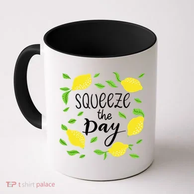 Squeeze The Day Lemons Quote Coffee Mug