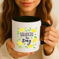 Squeeze The Day Lemons Quote Coffee Mug thumb 3