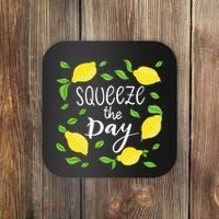 Squeeze The Day Lemons Quote Coaster thumb 0