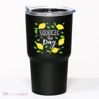 Squeeze The Day Lemons Quote Tumbler thumb 0