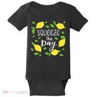Squeeze The Day Lemons Quote Baby Bodysuit thumb 0