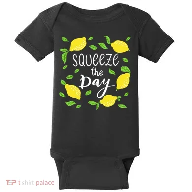 Squeeze The Day Lemons Quote Baby Bodysuit