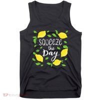 Squeeze The Day Lemons Quote Tank Top thumb 0