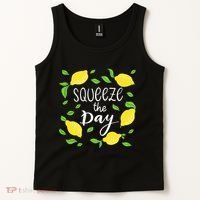 Squeeze The Day Lemons Quote Tank Top thumb 2