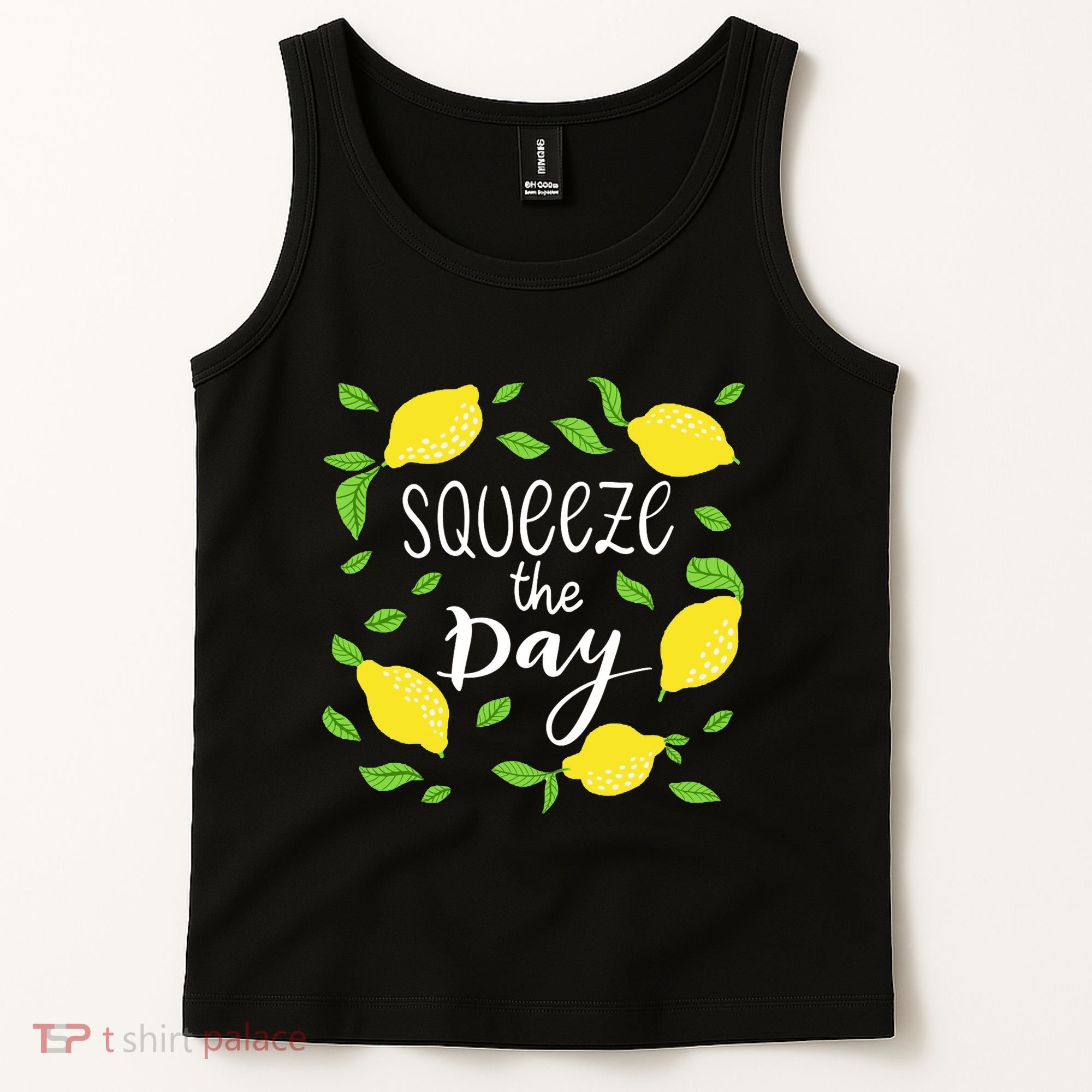 Squeeze The Day Lemons Quote Tank Top