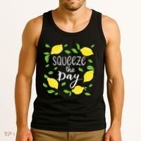 Squeeze The Day Lemons Quote Tank Top thumb 3