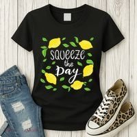 Squeeze The Day Lemons Quote Women's T-Shirt thumb 3
