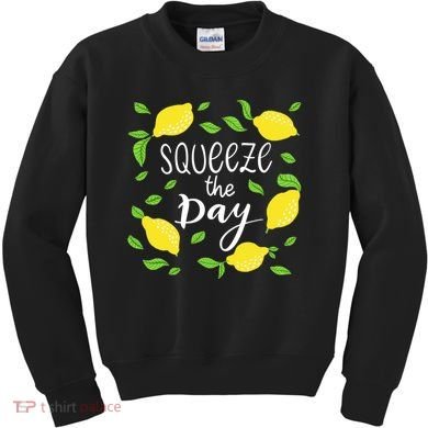 Squeeze The Day Lemons Quote Kids Sweatshirt