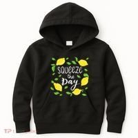Squeeze The Day Lemons Quote Kids Hoodie thumb 0