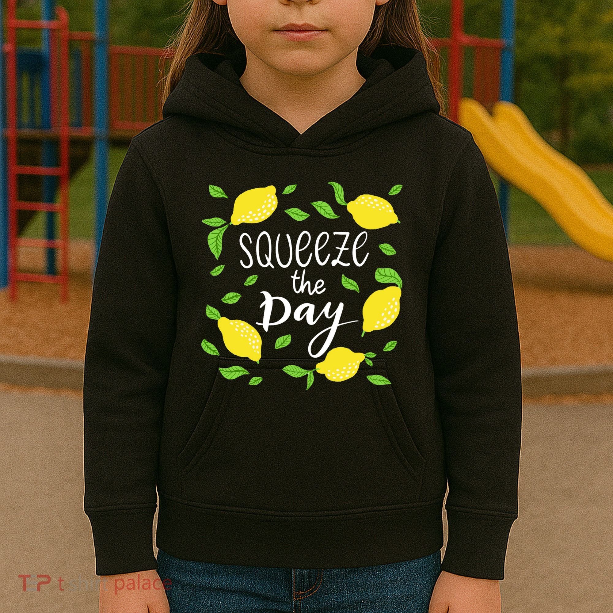 Squeeze The Day Lemons Quote Kids Hoodie